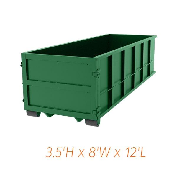 ten-yard dumpsters can be used for residential projects such as small renovations or yard waste removal